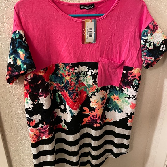 HEIMISH USA Tops - **NWT** Heimish USA size S color block floral top